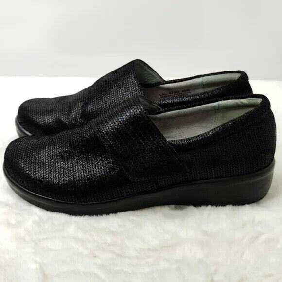 Alegria Black textured clog sz 8.5 - Picture 2 of 9
